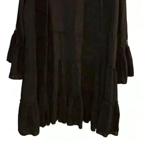 RAVIYA Women's Black Tiered Kimono Coatigan Size M Long Sleeve Casual - Picture 3 of 11